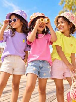 Somersault - Girls Solid Half Sleeve Cotton T-Shirts (Pack of 3)