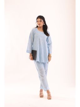 Rivaz Threads and Co - Pure Cotton Co-Ord With Pockets - Blue (Set of 2)