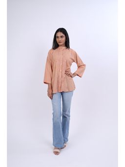 Rivaz Threads and Co - Chikankari Cotton Shirt - Peach