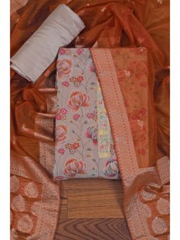 Jaipur Kurti - Embellished Silk Design Unstitched Dress Material with Dupatta Grey