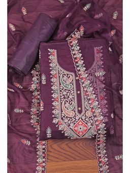 Jaipur Kurti - Gota Patti Organza Unstitched Dress Material with Embellished Dupatta Purple