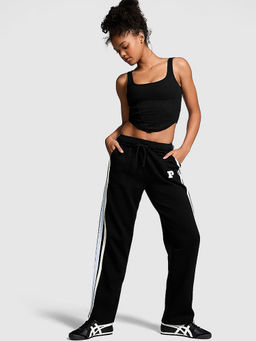 Victoria's Secret - Black Ivy Fleece Straight-Leg Trackpant