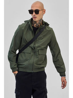Snitch - Olive Detachable Hood Jacket