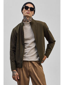 Snitch - Olive High Neck Bomber Jacket