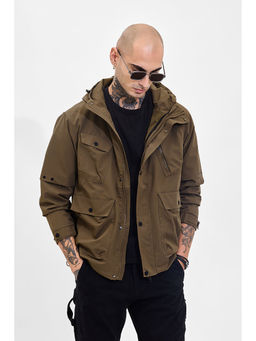 Snitch - Brown Multi Pocket Hoodie