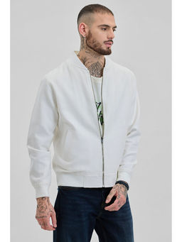 Snitch - White Solid Relaxed Fit Jacket