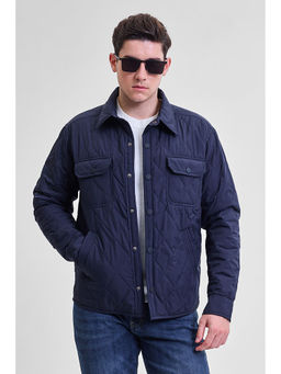Snitch - Navy Blue Double Pocket Relaxed Fit Jacket