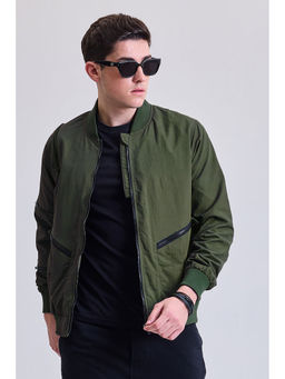 Snitch - Olive Multi-Zip Relaxed Fit Jacket