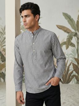 Jompers - Men’S Grey Striped Short Kurta