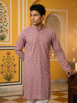 Jompers - Pink Embroidered Cotton Blend Kurta