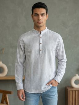 Jompers - Men’S Blue Striped Short Kurta
