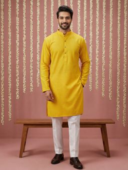 Jompers - Yellow Embroidered Kurta with Pyjama