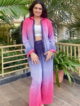 Uptownie - Pleated Two Piece Ombre Co-ord (Set of 2)