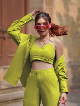 Uptownie - Riya Jains Crop Top With Back Smocking