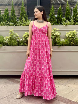 Uptownie - Tiered Cotton Maxi Dress