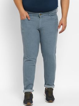 Urbano Plus - Men Light Grey Regular Fit Denim Jeans Stretchable