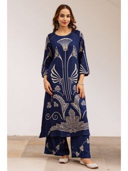 Autumnlane - Bakul Lapis Printed Cotton Kurta & Palazzo (Set of 2)