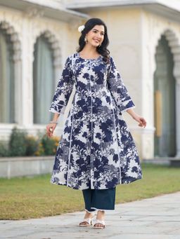 Autumnlane - Colba Azure Printed Cotton Kurta & Pant (Set of 2)