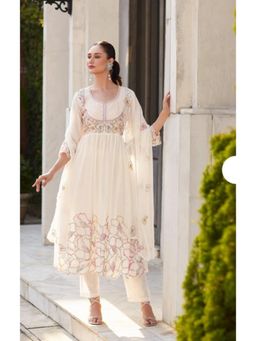 Autumnlane - Rubina Pearl Cotton Mul Premium Anarkali Kurta with Pant & Dupatta (Set of 3)