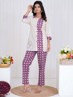 Autumnlane - Vibha Raisin Printed Co-Ord (Set of 2)