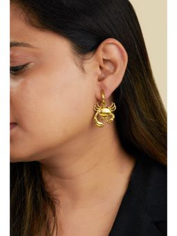 AMOSSH - 18K Gold Plated Statement Pair Of Lobster Earrings