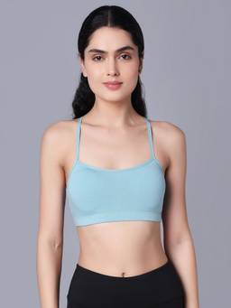 Sillysally - Sky Blue Padded Bralette with Lace