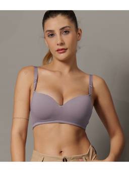 BODYSIZE - Slate Grey Demi Cup Padded Bra for Women