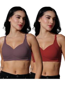 BODYSIZE - Multi-Color Wire Free Padded Bras (Pack Of 2)