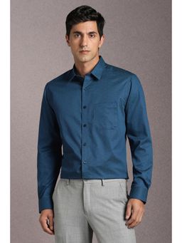 Louis Philippe - Mens Blue Print Full Sleeves Formal Shirt