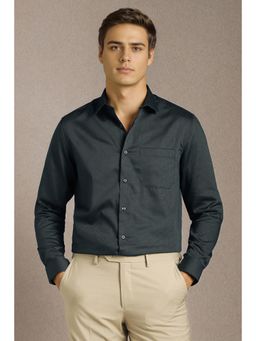 Louis Philippe - Mens Black Print Full Sleeves Formal Shirt