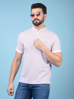 CRIMSOUNE CLUB - Men Pink Cotton Blend Printed Regular Fit T-Shirt