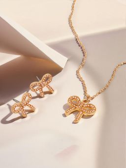 Accessorize London - Kids Early Bow Earrings and Necklace Set