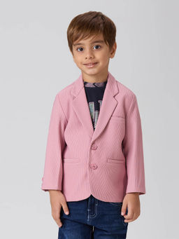 Kids Island - Full Sleeves Blazer with Graphic printed T-Shirt - Pink