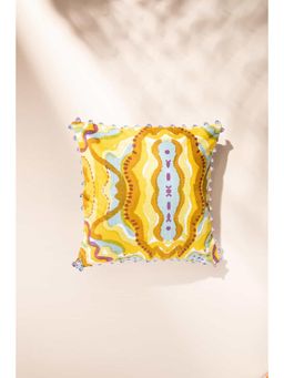 Freedom Tree - Mansara Cotton Heavy Slub Yellow Cushion Cover - 18 X 18 Inches