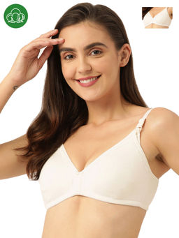 Inner Sense - Organic Antimicrobial Laced triangular maternity bra White (Pack of 2)