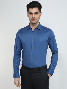 Park Avenue - Slim Fit Dark Blue Full Sleeve Pure Cotton Shirt