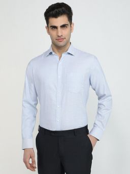 Park Avenue - Regular Fit Medium Blue Full Sleeve Pure Cotton Shirt