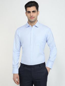 Park Avenue - Regular Fit Medium Blue Full Sleeve Polycotton Shirt