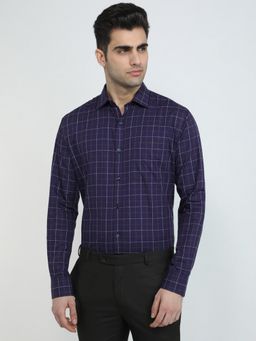 Park Avenue - Slim Fit Dark Blue Full Sleeve Polycotton Shirt