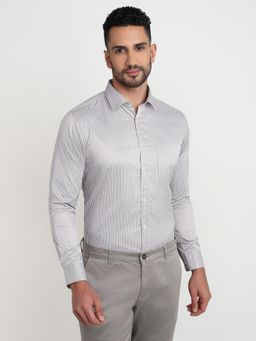 Park Avenue - Slim Fit Striped Medium Violet Full Sleeve Polycotton Shirt