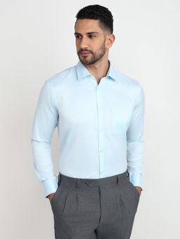 Park Avenue - Slim Fit Light Blue Full Sleeve Polycotton Shirt