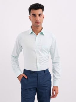 Raymond - Slim Fit Light Petrol Full Sleeve Pure Cotton Shirt