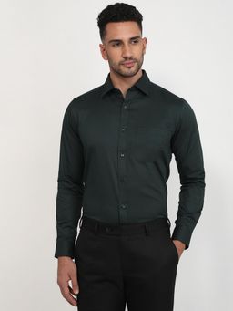 Raymond - Slim Fit Dark Green Full Sleeve Pure Cotton Shirt