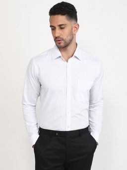 Raymond - Slim Fit Checkered White Full Sleeve Pure Cotton Shirt