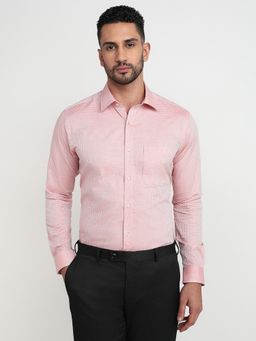 Raymond - Slim Fit Medium Pink Full Sleeve Pure Cotton Shirt