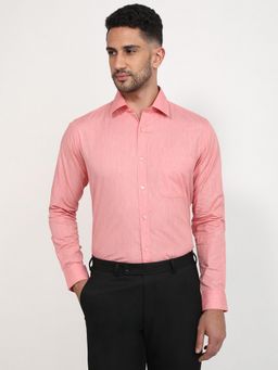 Raymond - Slim Fit Medium Pink Full Sleeve Pure Cotton Shirt