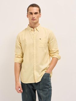 The Bear House - Mens Yellow Slim Fit Shirt