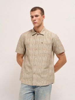 The Bear House - Mens Beige Regular Fit Shirt