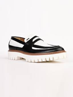 GAS - Mens Chrome Black and White Loafers
