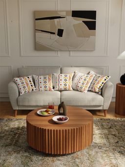 Urban Space - Cotton Cushion Covers (16 X 16 Inches), (Set Of 5) - Boho Multi Orange